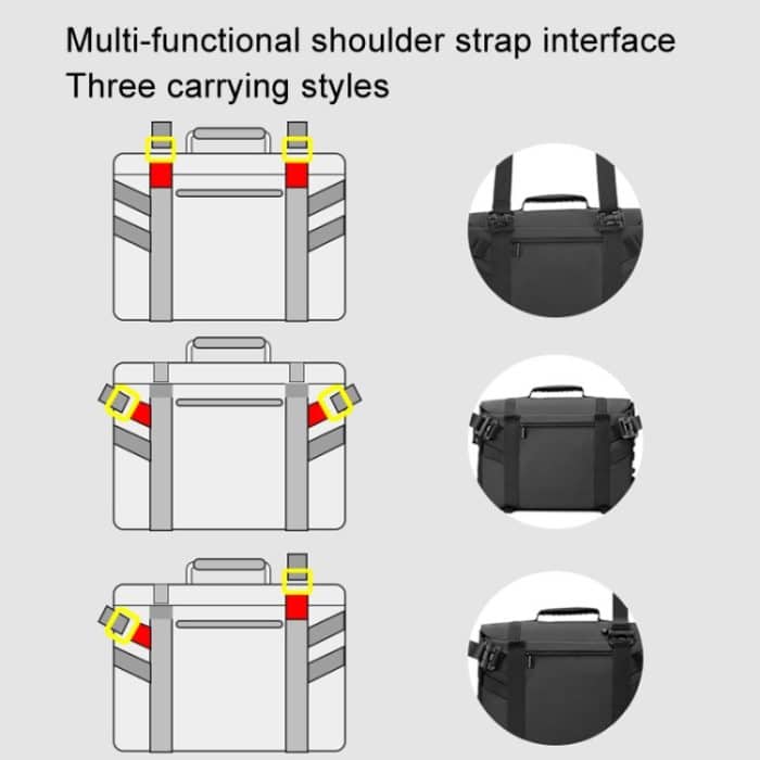 Cwatcun D115 Schulter-/Crossbody-Tasche aus wasserdichtem Leder für Film-DSLR-Kameras, Black Small, Black Medium, Black Large – Bild 12