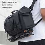 Cwatcun D115 Schulter-/Crossbody-Tasche aus wasserdichtem Leder für Film-DSLR-Kameras, Black Small, Black Medium, Black Large – Bild 14