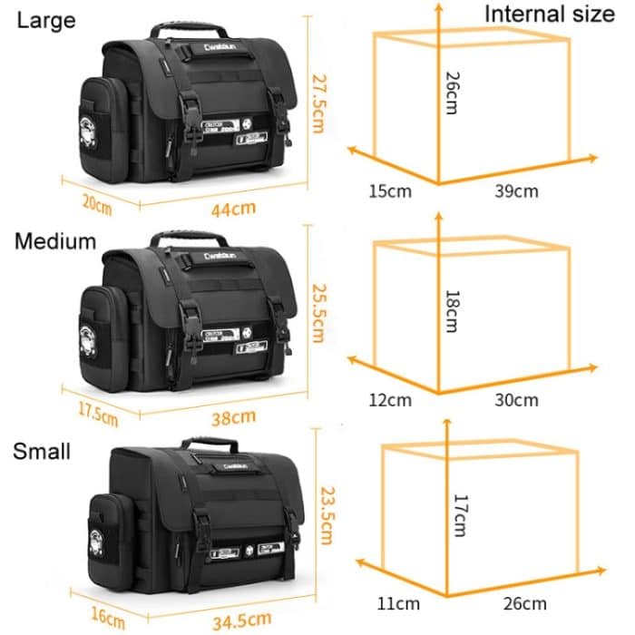 Cwatcun D115 Schulter-/Crossbody-Tasche aus wasserdichtem Leder für Film-DSLR-Kameras, Black Small, Black Medium, Black Large – Bild 3