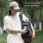 Cwatcun D128 Vintage-Schulterrucksack mit geteiltem Fach, große Kapazität, spritzwassergeschützte Fototasche, Small Black, Medium Black – Bild 11