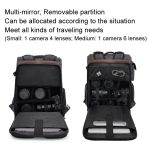 Cwatcun D128 Vintage-Schulterrucksack mit geteiltem Fach, große Kapazität, spritzwassergeschützte Fototasche, Small Black, Medium Black – Bild 4