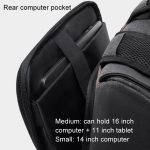 Cwatcun D128 Vintage-Schulterrucksack mit geteiltem Fach, große Kapazität, spritzwassergeschützte Fototasche, Small Black, Medium Black – Bild 5