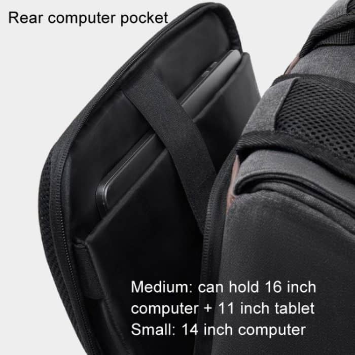 Cwatcun D128 Vintage-Schulterrucksack mit geteiltem Fach, große Kapazität, spritzwassergeschützte Fototasche, Small Black, Medium Black – Bild 5