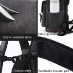 Cwatcun D128 Vintage-Schulterrucksack mit geteiltem Fach, große Kapazität, spritzwassergeschützte Fototasche, Small Black, Medium Black – Bild 8