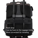 Cwatcun D128 Vintage-Schulterrucksack mit geteiltem Fach, große Kapazität, spritzwassergeschützte Fototasche, Small Black, Medium Black – Bild 9