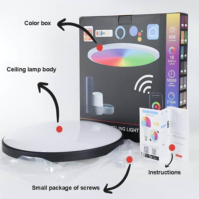 24W 30cm RGBCW Vollfarb-Deckenleuchte Smart WiFi Tuya mit Fernbedienung – Bild 7