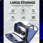 Bopai 61-53111 Wasserdichter Business-Laptop-Rucksack mit großem Fassungsvermögen und USB+Typ-C-Anschluss, 61-53111 – Bild 5
