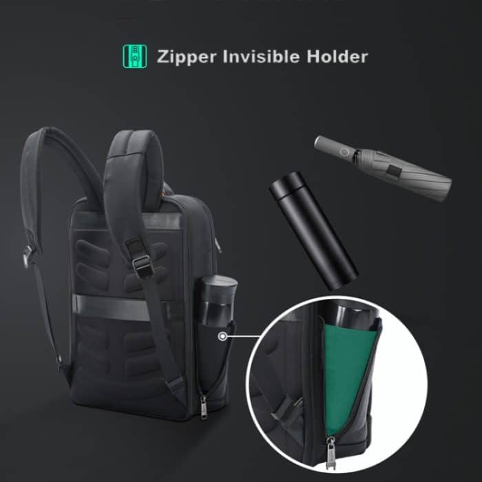 Bopai 61-53111 Wasserdichter Business-Laptop-Rucksack mit großem Fassungsvermögen und USB+Typ-C-Anschluss, 61-53111 – Bild 8