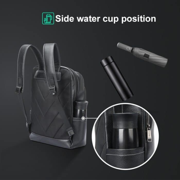 Bopai 61-121671A Großzügiger Casual Business Laptop-Rucksack aus Rindsleder – Bild 5