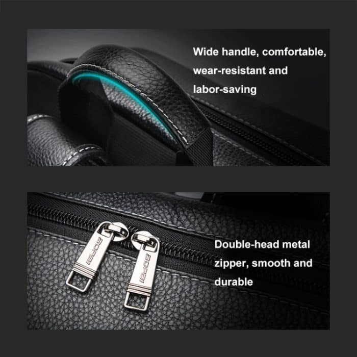 Bopai 61-121671A Großzügiger Casual Business Laptop-Rucksack aus Rindsleder – Bild 6