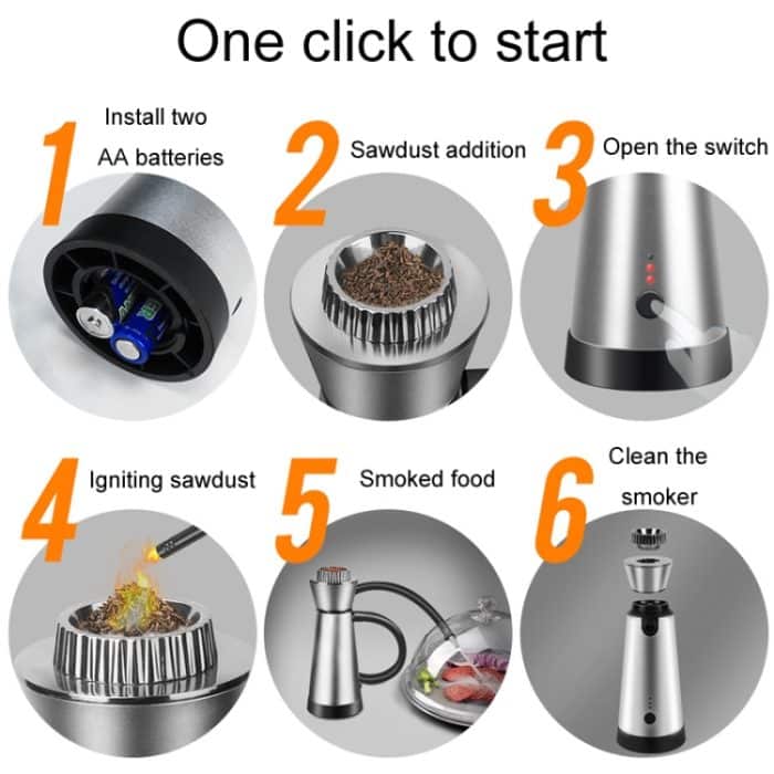 Küche Cocktail Smoker Set Home Steak Rauchen Kochen Werkzeug – Bild 8