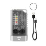 V10 Tragbares Schlüsselanhängerlicht, wiederaufladbar über USB, helle Mini-Taschenlampe