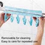 Tragbarer Kleiderbügel aus Stoff mit mehreren Clips. Multifunktionale, faltbare Kleiderbügel aus Stoff mit Clips, Gray, Pink, Blue, Lattice, Whale, Flower – Bild 4