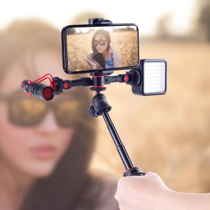 Dual Cold Shoe Mount Adapter Magic Arm Verlängerungsstange Halterung Ständer für Kamera Handy – Bild 2