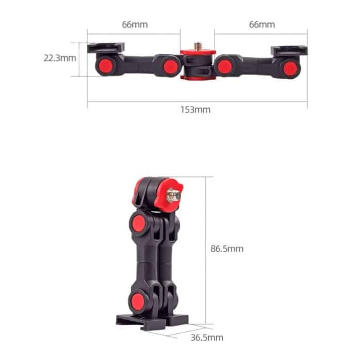 Dual Cold Shoe Mount Adapter Magic Arm Verlängerungsstange Halterung Ständer für Kamera Handy – Bild 3
