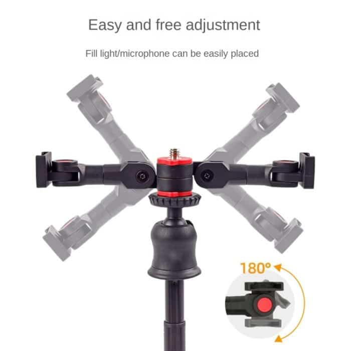 Dual Cold Shoe Mount Adapter Magic Arm Verlängerungsstange Halterung Ständer für Kamera Handy – Bild 4