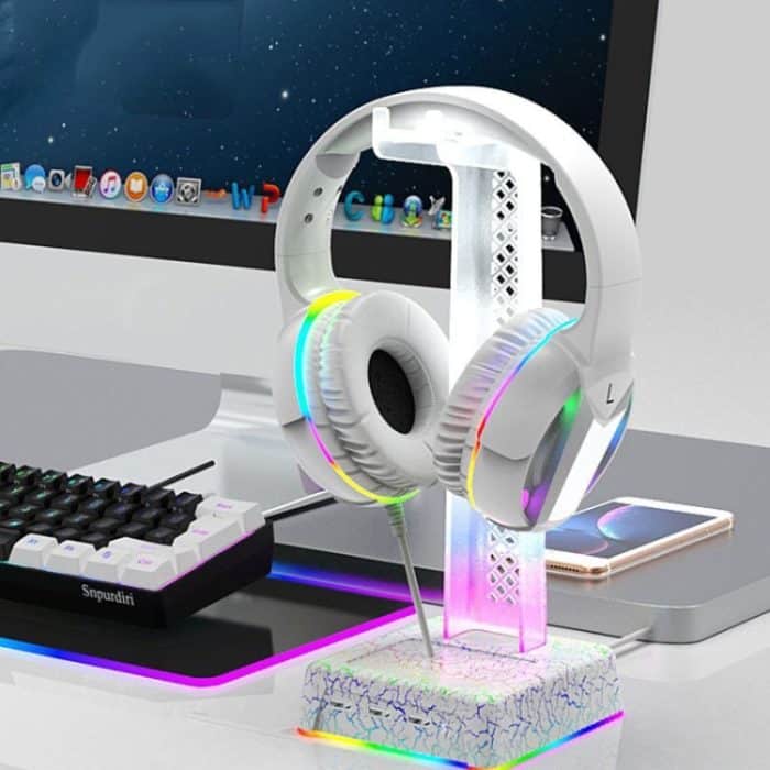 Z3 Cracked mit 3USB-Erweiterungsport-Kopfhörerständer RGB-Umgebungslicht-Kopfhörer-Displayhalter – Bild 1
