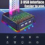 Z3 Cracked mit 3USB-Erweiterungsport-Kopfhörerständer RGB-Umgebungslicht-Kopfhörer-Displayhalter – Bild 3