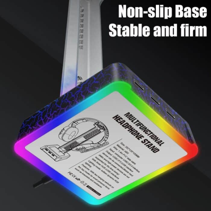 Z3 Cracked mit 3USB-Erweiterungsport-Kopfhörerständer RGB-Umgebungslicht-Kopfhörer-Displayhalter – Bild 6