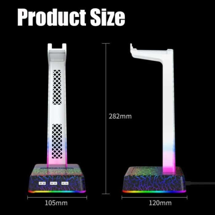 Z3 Cracked mit 3USB-Erweiterungsport-Kopfhörerständer RGB-Umgebungslicht-Kopfhörer-Displayhalter – Bild 8