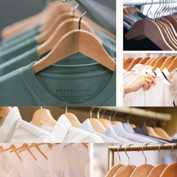 Kleiderständer aus massivem Holz, rutschfester Kleiderbügel – Bild 6