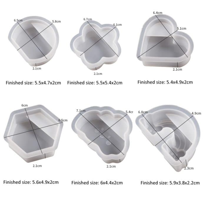 2 stücke Visitenkarte Halter Foto Clip Form DIY Kristall Kleber Harz Form, Semicircle 003, Flower 004, Heart Shape 001, Hexagon 002, Clouds 005, Rainbow 006 – Bild 3