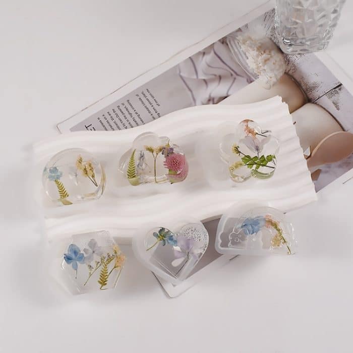 2 stücke Visitenkarte Halter Foto Clip Form DIY Kristall Kleber Harz Form, Semicircle 003, Flower 004, Heart Shape 001, Hexagon 002, Clouds 005, Rainbow 006 – Bild 5