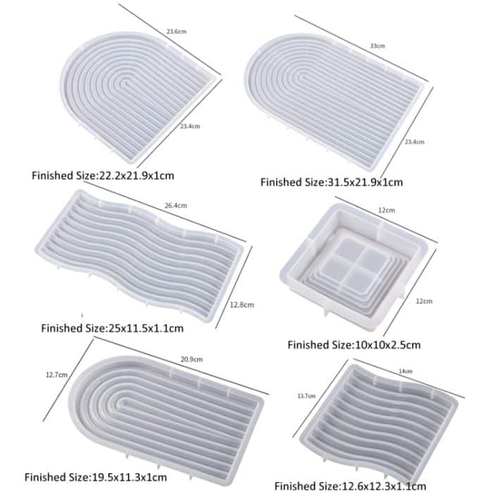Epoxidharzform, Gips, Kerzenständer, Bogen, Aufbewahrungsfach, Silikonform, U Shape Middle, U Shape Large, Wave Large, Wave Suqare, U Shape Small, Wave Small – Bild 3