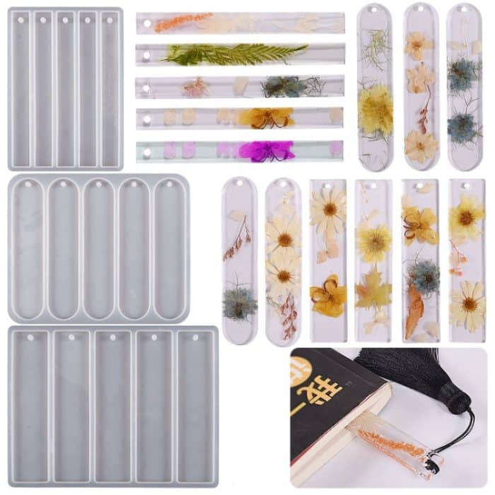 Ganzseitige Lesezeichen-Anhänger-Silikonform DIY Epoxidharzform, Oval, Rectangular Small, Rectangular Large – Bild 2