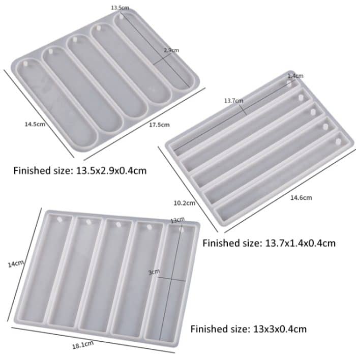 Ganzseitige Lesezeichen-Anhänger-Silikonform DIY Epoxidharzform, Oval, Rectangular Small, Rectangular Large – Bild 3