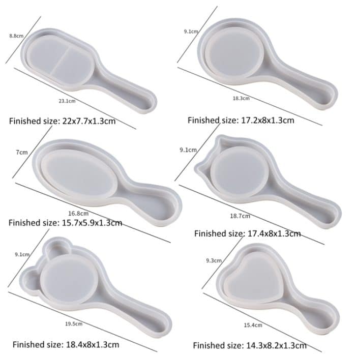 Silikonform für Luftkissenkamm, Set zum Selbermachen, Epoxidharz, Basteln, Formen, Oval 001, Round 003, Small Oval 004, Cat Ear 005, Bear Ear 002, Heart Shape 006 – Bild 3