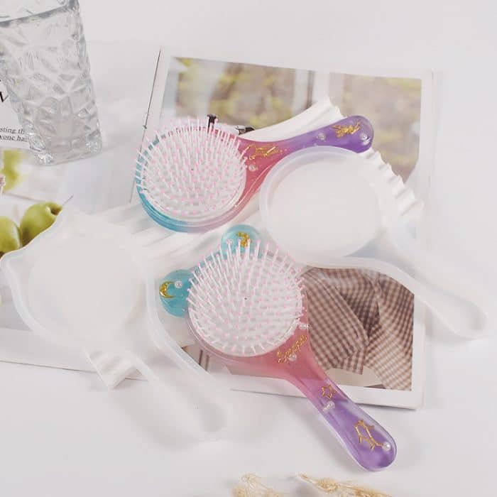 Silikonform für Luftkissenkamm, Set zum Selbermachen, Epoxidharz, Basteln, Formen, Oval 001, Round 003, Small Oval 004, Cat Ear 005, Bear Ear 002, Heart Shape 006 – Bild 6