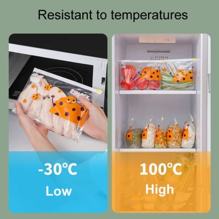 Haushalt Lebensmittel Abdichtung Lagerung Tasche Kühlschrank Zipper Frische Tasche, Medium 20pcs / Box, Large 15pcs / Box – Bild 7