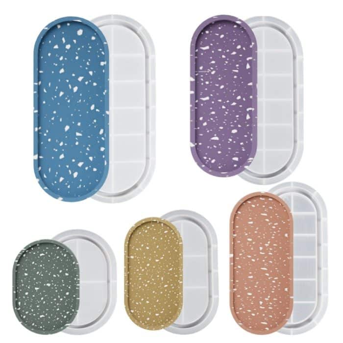 DIY Epoxy Oval Tablett Gericht Form Silikon Form für Blumentopf Basis, 001, 002, 003, 004, 005 – Bild 2