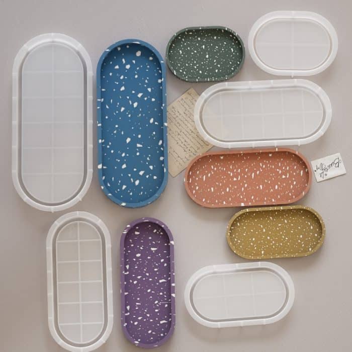 DIY Epoxy Oval Tablett Gericht Form Silikon Form für Blumentopf Basis, 001, 002, 003, 004, 005 – Bild 7