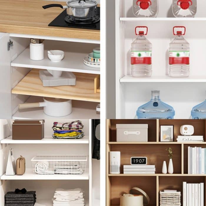 4 stücke Partition Halterung Kein Punch Rechten Winkel Laminat Regal Kleiderschrank Partition Bord Befestigung Halter, 7x7cm, 7x15cm – Bild 9