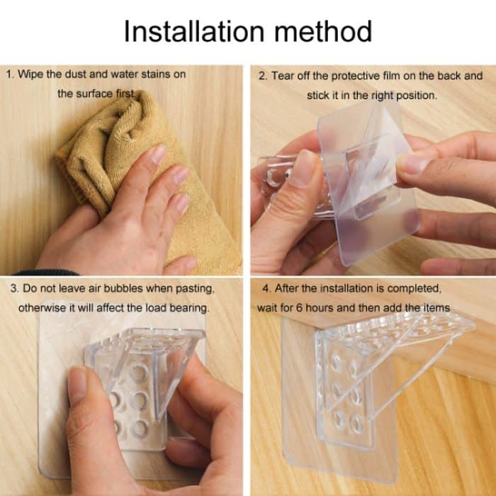 4 stücke Partition Halterung Kein Punch Rechten Winkel Laminat Regal Kleiderschrank Partition Bord Befestigung Halter, 7x7cm, 7x15cm – Bild 10