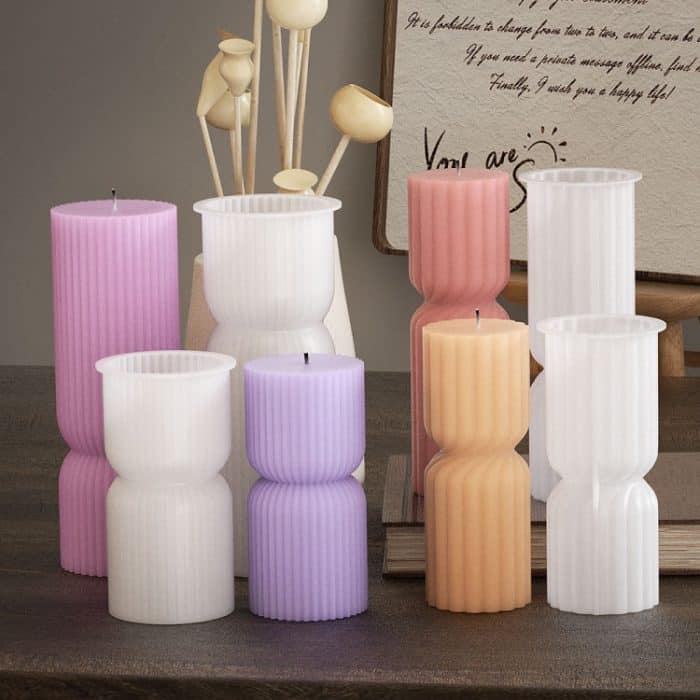 DIY Geometrische Zylinder Vertikale Streifen Kerze Silikon Form Harz Ornamente Form, 001, 002, 003, 004 – Bild 5