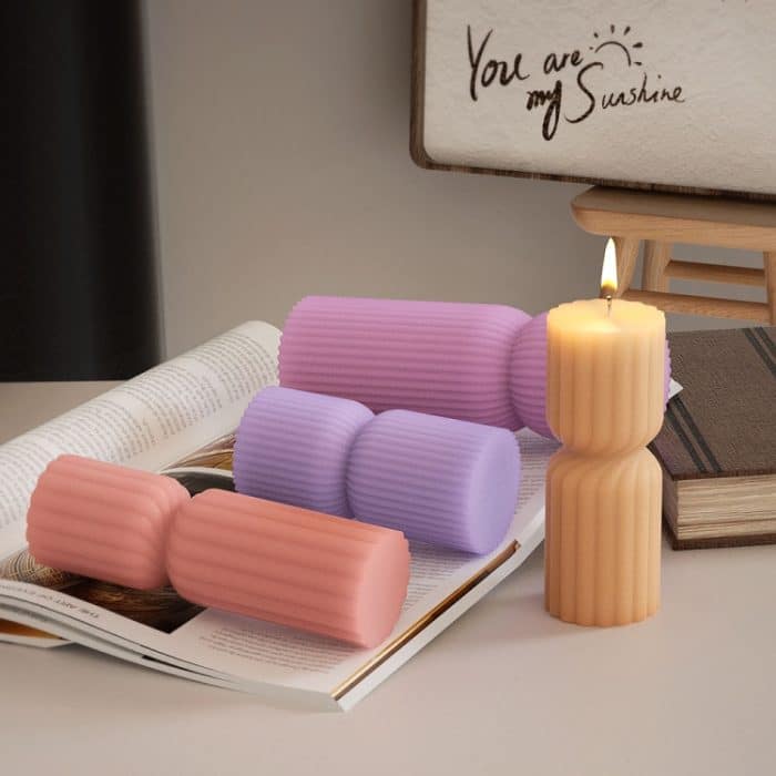 DIY Geometrische Zylinder Vertikale Streifen Kerze Silikon Form Harz Ornamente Form, 001, 002, 003, 004 – Bild 6