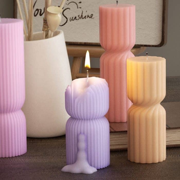 DIY Geometrische Zylinder Vertikale Streifen Kerze Silikon Form Harz Ornamente Form, 001, 002, 003, 004 – Bild 7