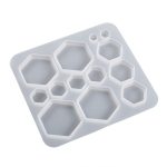 DIY Epoxidharz dreidimensionale geometrische Anhänger Ohrring Silikonform, Hexagonal, Pentagram, Round, Heart, Moon, Oval, Square, Rectangle