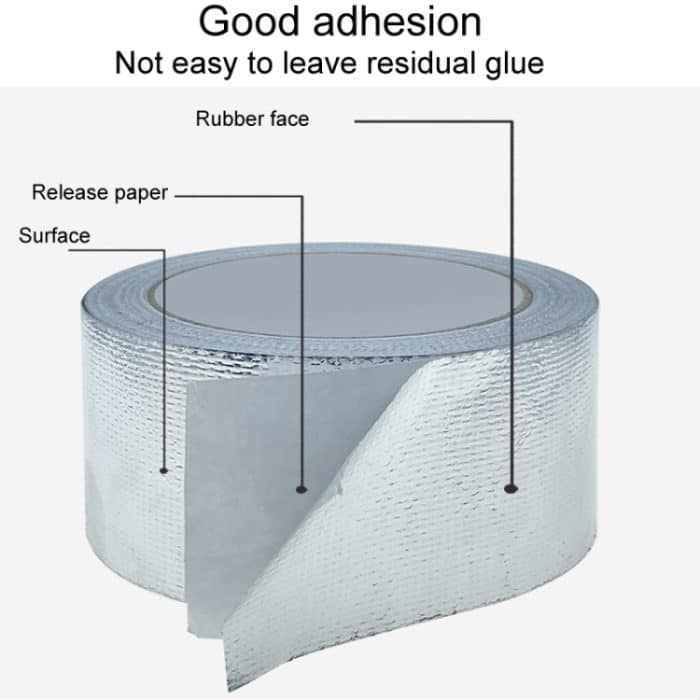 0,15 mm Glasfasergewebe Aluminiumfolie Klebeband Klimaanlage Rohr wasserdicht Naht Abdichtung Band, 3cm x 5m, 3cm x 10m, 3cm x 20m, 5cm x 5m, 5cm x 10m, 5cm x 20m – Bild 3