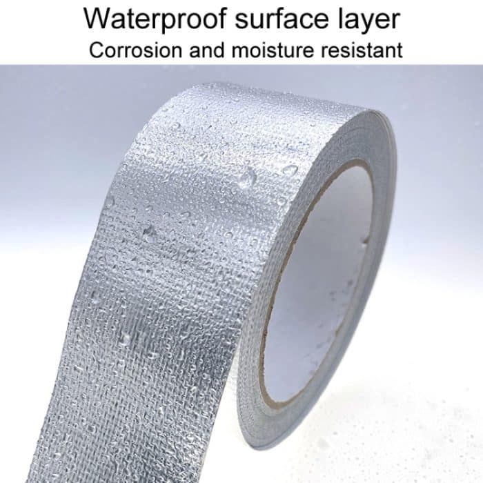 0,15 mm Glasfasergewebe Aluminiumfolie Klebeband Klimaanlage Rohr wasserdicht Naht Abdichtung Band, 3cm x 5m, 3cm x 10m, 3cm x 20m, 5cm x 5m, 5cm x 10m, 5cm x 20m – Bild 4