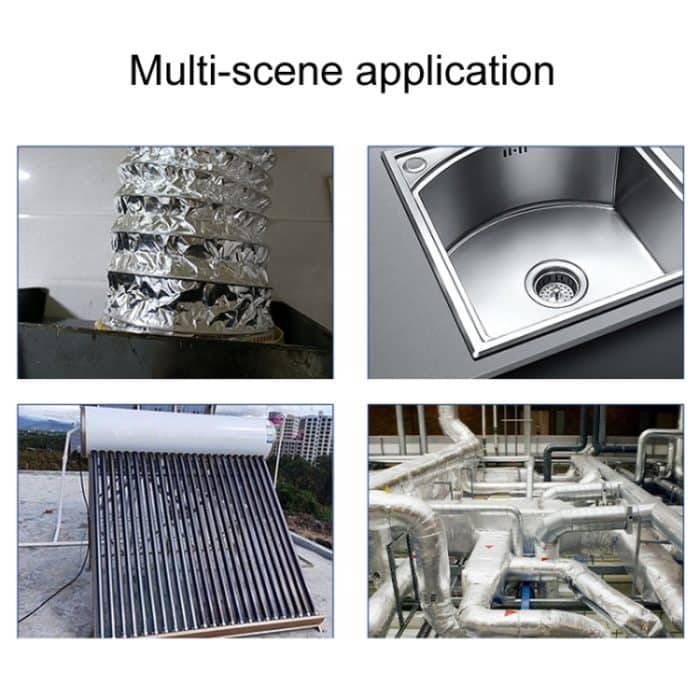 0,15 mm Glasfasergewebe Aluminiumfolie Klebeband Klimaanlage Rohr wasserdicht Naht Abdichtung Band, 3cm x 5m, 3cm x 10m, 3cm x 20m, 5cm x 5m, 5cm x 10m, 5cm x 20m – Bild 8