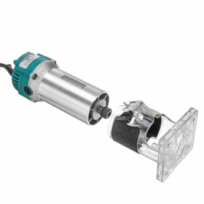 MOYI Aluminiumgehäuse, multifunktionale kleine elektrische Holzschnitz- und Schlitz-Trimmmaschine, 15 Milling Cutters EU Plug, 15 Milling Cutters US Plug – Bild 3