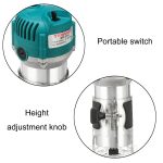 MOYI Aluminiumgehäuse, multifunktionale kleine elektrische Holzschnitz- und Schlitz-Trimmmaschine, 15 Milling Cutters EU Plug, 15 Milling Cutters US Plug – Bild 5