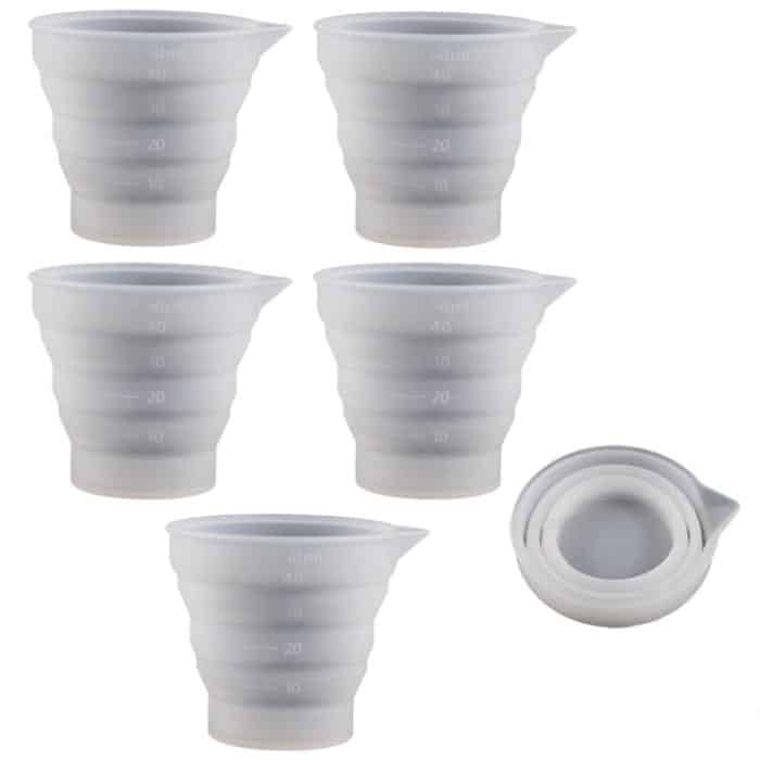 TBD0605066401.jpg Falten DIY Epoxy Messbecher Silikon Form Kerze Gips Kleber Mischen Cup, 5pcs 50ml, 5pcs 100ml, 2pcs 250ml, 2pcs 500ml – Bild 1