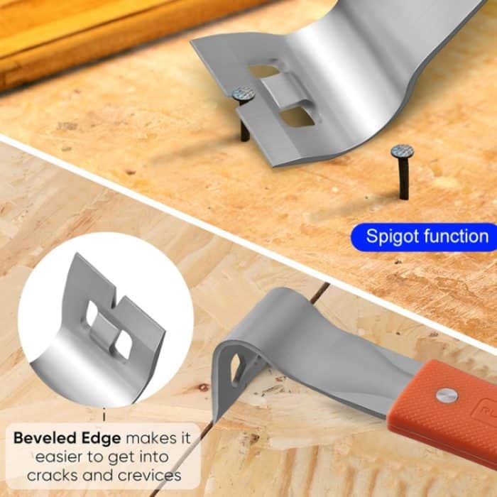 RUITOOL Brechstange aus Edelstahl, Mehrzweck-Schaber, Holzbearbeitungs-Dekoration, rutschfester Nagler – Bild 3