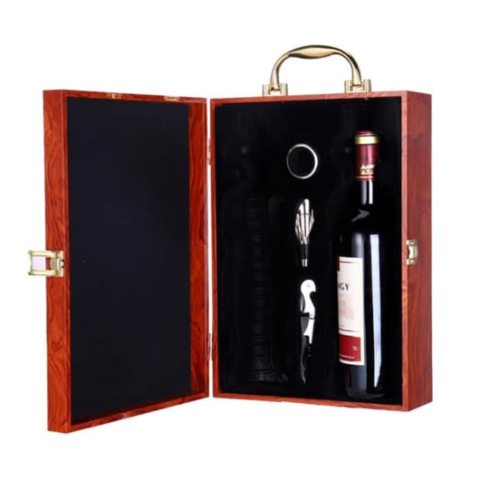 Doppelte Klavierlack-Rotwein-Kasten-hölzerner Verpackungs-Kasten-Wein-Geschenkbox mit Werkzeugen, Double (Rosewood), Double (Ebony), Double (Red Sandalwood) – Bild 3