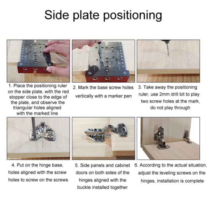 4 teile/satz 35mm Scharnier Bohren Locator Scharnier Loch Stanzen Hilfs Werkzeug, Black, Red – Bild 6